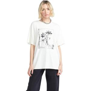 Volcom Womens Stones Throw Short Sleeve Boyfriend Tee – Organic Cotton Jersey T-Shirt(Bone White)