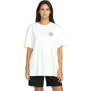 Volcom Womens Stones Throw Short Sleeve Boyfriend Tee – Organic Cotton Jersey T-Shirt(Star White White)