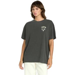 Volcom Womens Stones Throw Short Sleeve Boyfriend Tee – Organic Cotton Jersey T-Shirt(Vintage Black Stones)