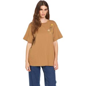Volcom Womens Stones Throw Short Sleeve Boyfriend Tee – Organic Cotton Jersey T-Shirt(Vintage Brown)