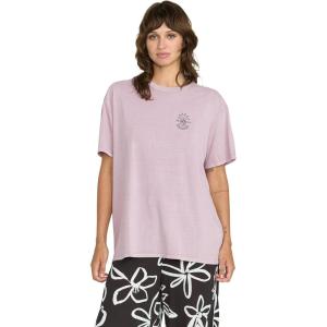 Volcom Womens Stones Throw Short Sleeve Boyfriend Tee – Organic Cotton Jersey T-Shirt(Violet Ice)