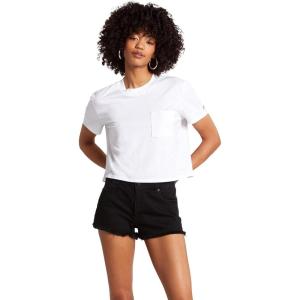 Volcom Womens Stoney Stretch Cut Off Denim Short(Premium Wash Black)