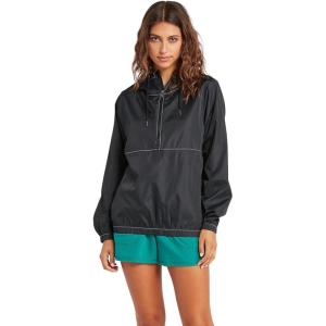 Volcom Women’s Wind Stoned Lightweight Quarter Zip Windbreaker Jacket(Black)