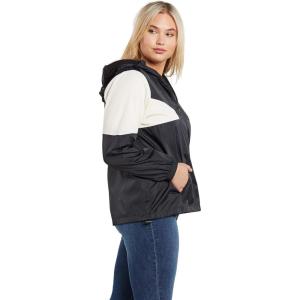 Volcom Women’s Wind Stoned Lightweight Quarter Zip Windbreaker Jacket(Black/White)