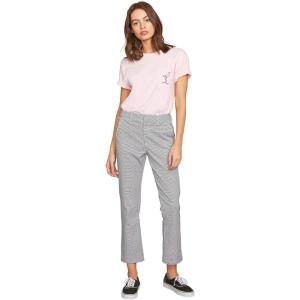 Volcom Womens Women’s Frochickie High Rise High Waist Chino Pant(Black Combo)
