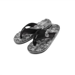Volcom boys Recliner Big Youth Flip Flop Sandal(Grey Combo)