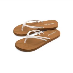 Volcom girls Forever and Ever Flip Flop Sandal(Star White)