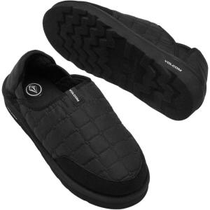 Volcom mens Recliner Indoor Outdoor Camping Snow Slippers(Black White)