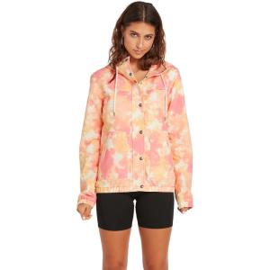 Volcom womens Enemy Stone Hooded Zip Front Windbreaker Jacket (Regular & Plus Size)(Multi)