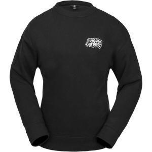 Volcom womens Essential Crew Fleece Snowboard Winter Sweatshirt(Black S5)