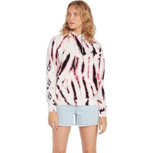 Volcom womens Iconic Stone Hooded Fleece Sweatshirt(Black White)