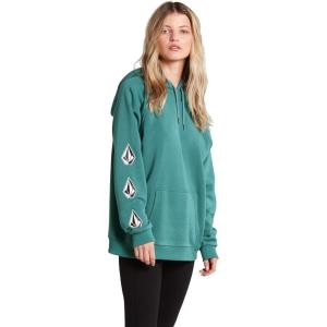 Volcom womens Iconic Stone Hooded Fleece Sweatshirt(Laguna Blue)