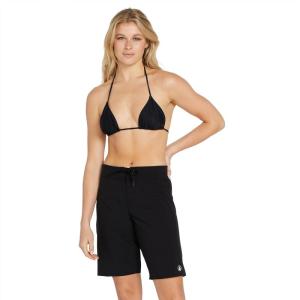 Volcom womens Simply Solid 11-inch Classic Swim Boardshort(Black)