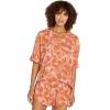 Volcom Women’s Excapism Oversized Button Front Shirt(Burnt Sienna)