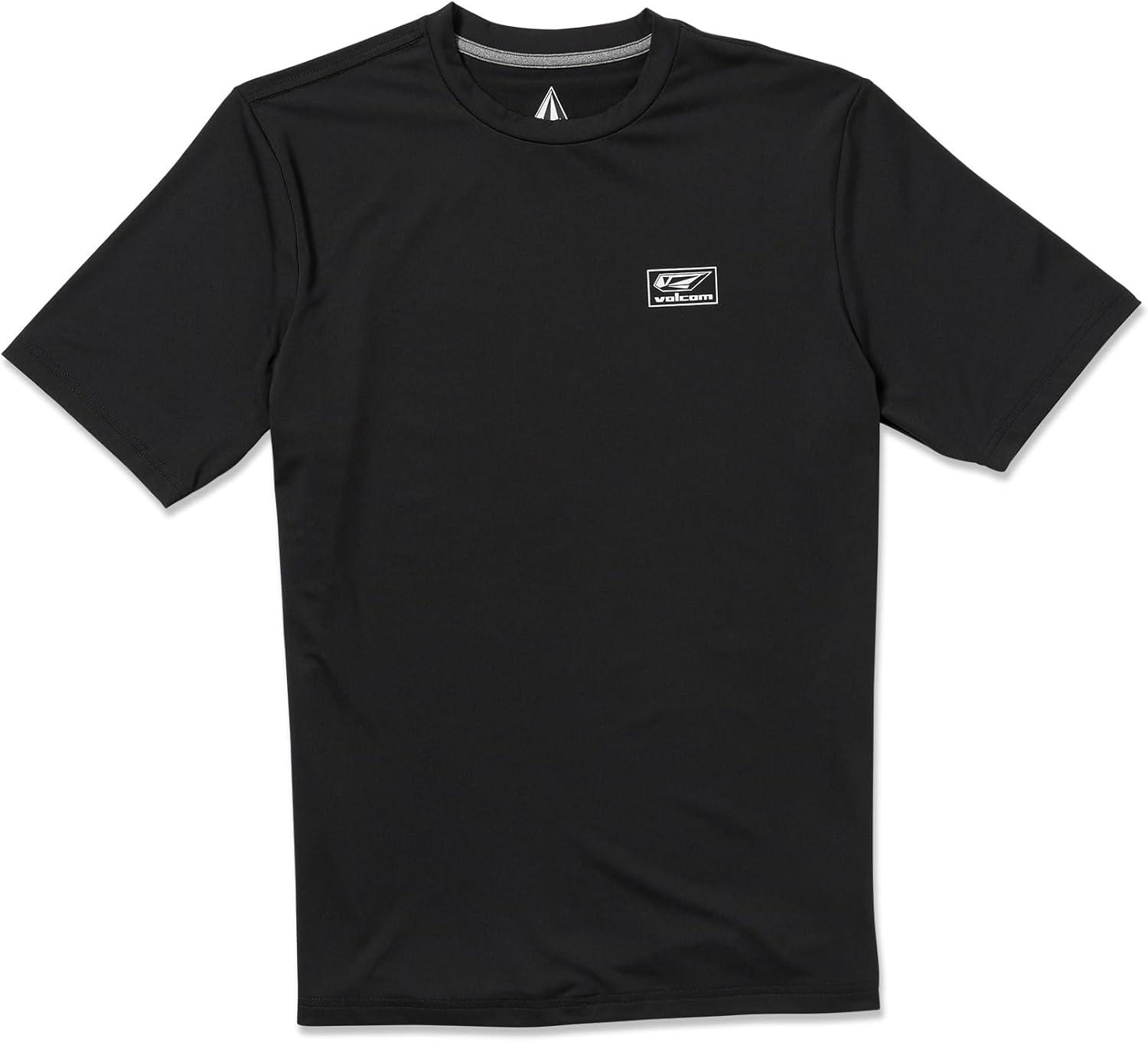 image:imageVolcom Mens Standard UPF 50 Short Sleeve Loose Fit RashguardBlack Modstone