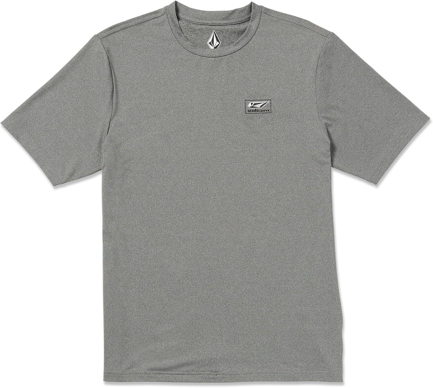 image:imageVolcom Mens Standard UPF 50 Short Sleeve Loose Fit RashguardHeather Grey Modstone