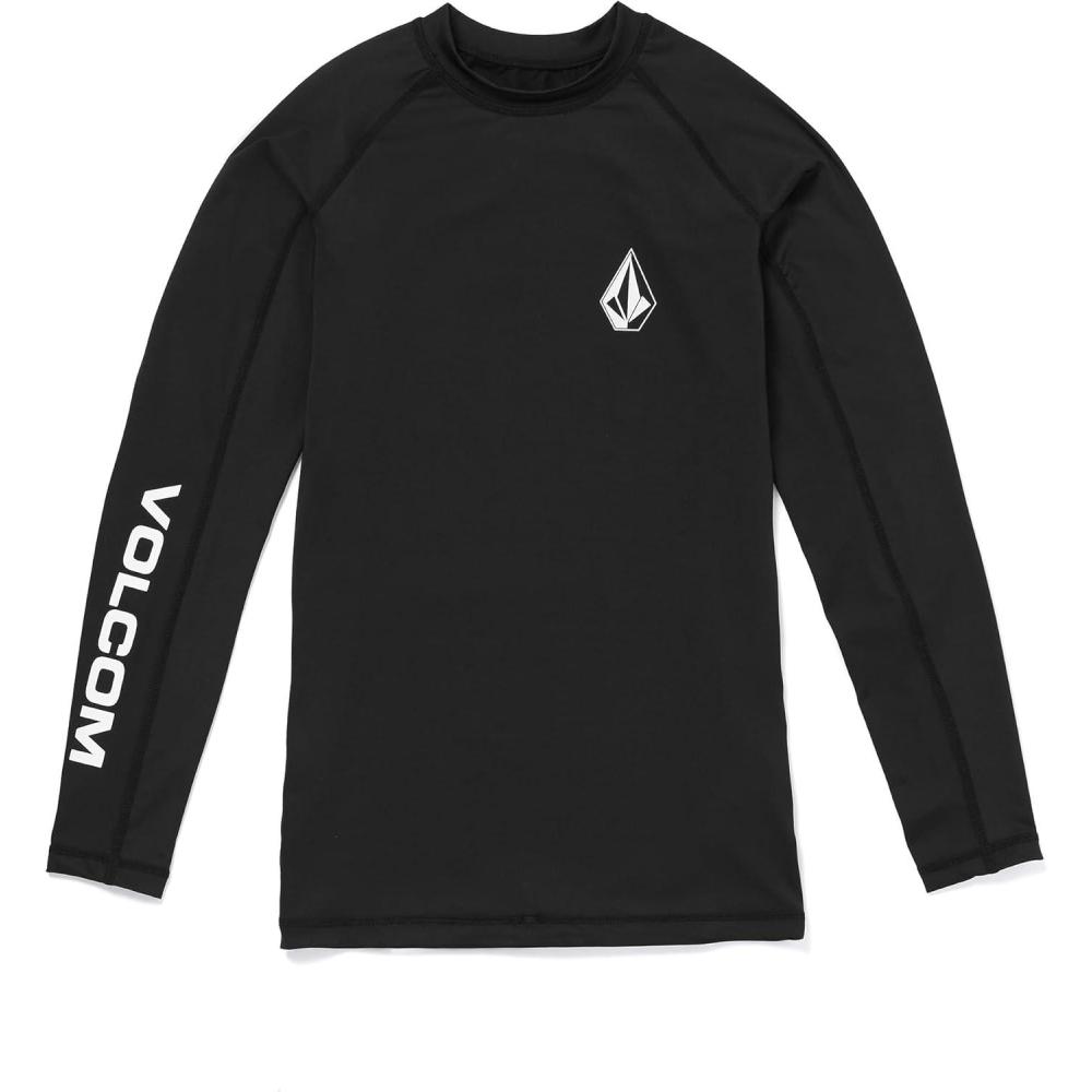 image:imageVolcom Mens Solid UPF 50 Long Sleeve RashguardBlack Stone