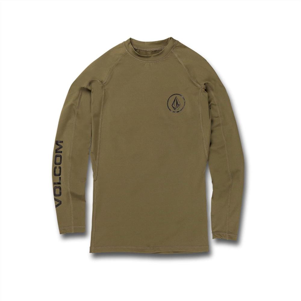 image:imageVolcom Mens Solid UPF 50 Long Sleeve RashguardMilitary 1