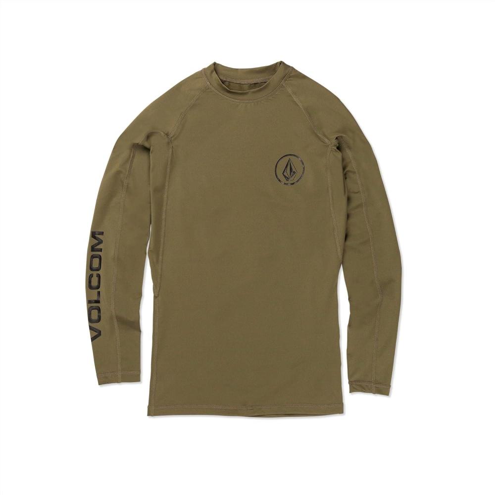 image:imageVolcom Mens Solid UPF 50 Long Sleeve RashguardMilitary 2