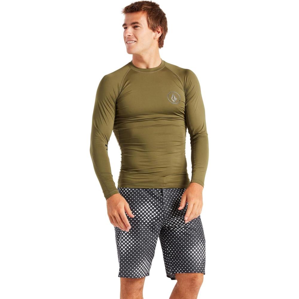 image:imageVolcom Mens Solid UPF 50 Long Sleeve RashguardMilitary