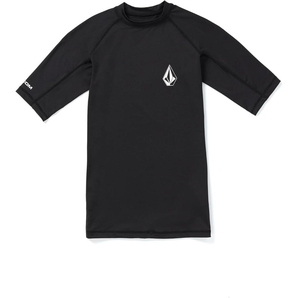 image:imageVolcom Mens Solid UPF 50 Short Sleeve RashguardRash Guard ShirtBlack 124