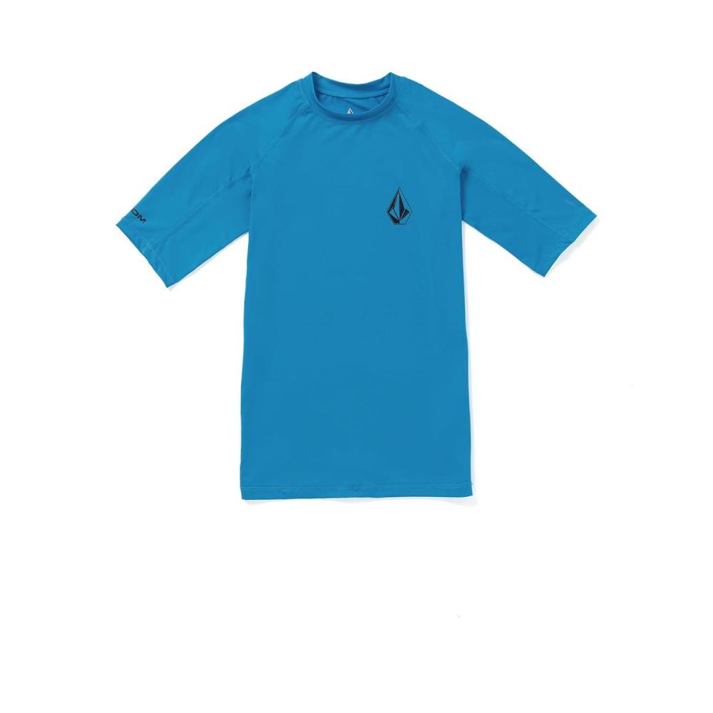 image:imageVolcom Mens Solid UPF 50 Short Sleeve RashguardRash Guard ShirtTidal Blue