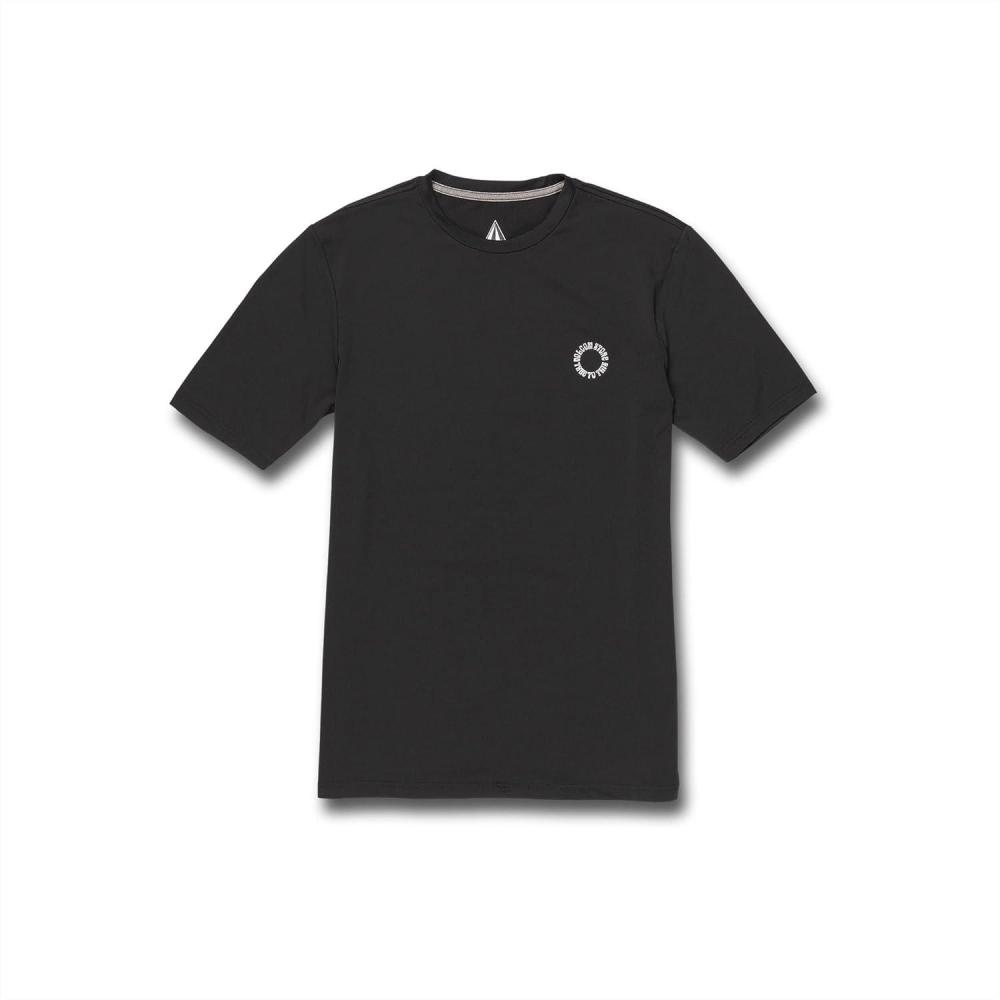 image:imageVolcom Mens Standard UPF 50 Short Sleeve Loose Fit RashguardBlack Out