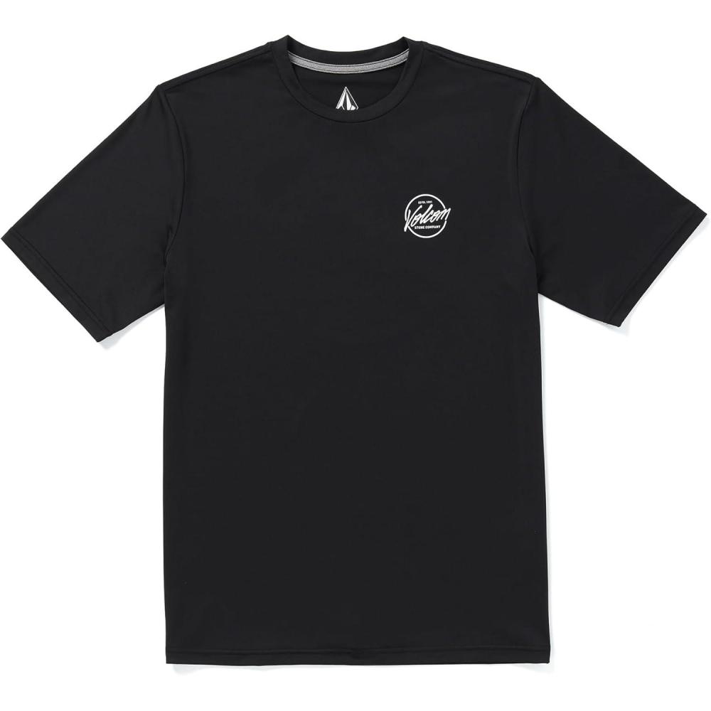 image:imageVolcom Mens Standard UPF 50 Short Sleeve Loose Fit RashguardBlack Stone Stamp