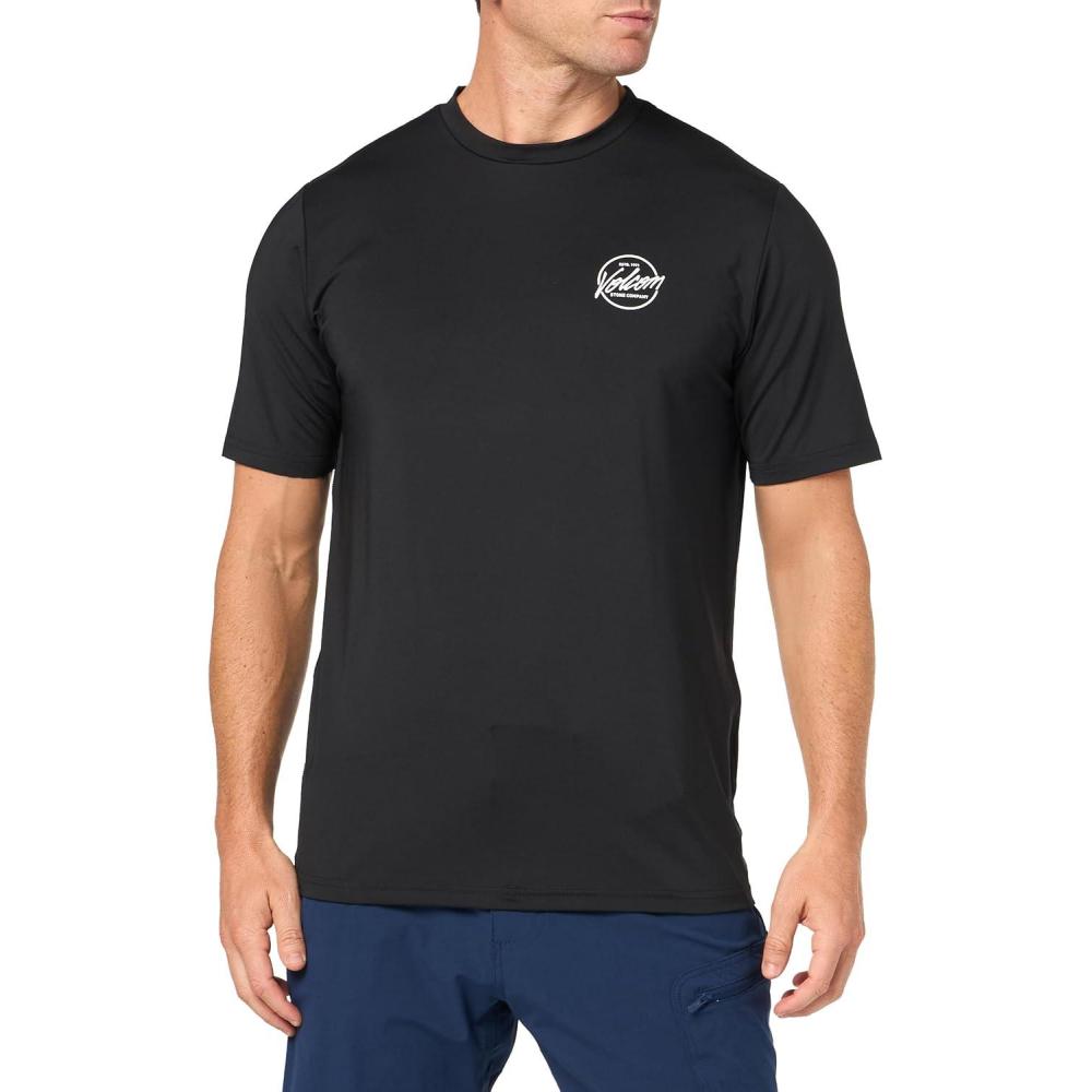 image:imageVolcom mens Standard Upf 50 Short Sleeve Loose Fit RashguardBlack Stone Stamp