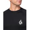 Volcom Men’s Solid UPF 50+ Long Sleeve Rashguard(Black Stone)