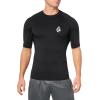 Volcom Men’s Solid UPF 50+ Short Sleeve RashguardRash Guard Shirt(Black 124)