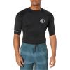 Volcom Men’s Solid UPF 50+ Short Sleeve RashguardRash Guard Shirt(Black 2)