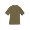 Volcom Men’s Solid UPF 50+ Short Sleeve RashguardRash Guard Shirt(Military)