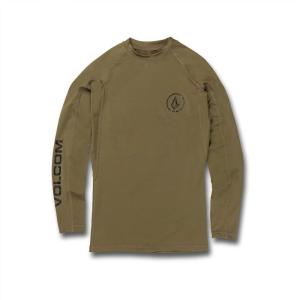 Volcom Men’s Solid UPF 50+ Long Sleeve Rashguard(Military 1)