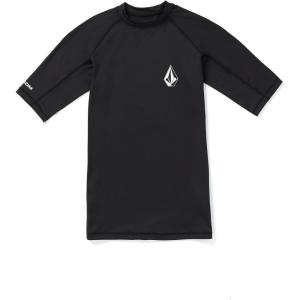 Volcom Men’s Solid UPF 50+ Short Sleeve RashguardRash Guard Shirt(Black 124)