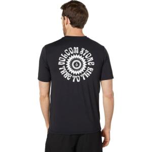 Volcom mens Standard Upf 50+ Short Sleeve Loose Fit Rashguard(Black Faluter)