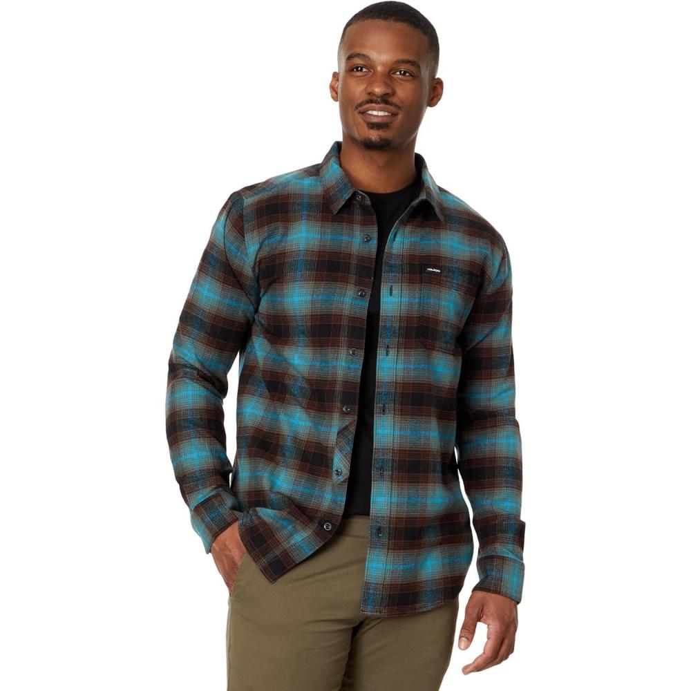 image:imageVolcom Mens Caden Plaid Long SleeveBlack Black