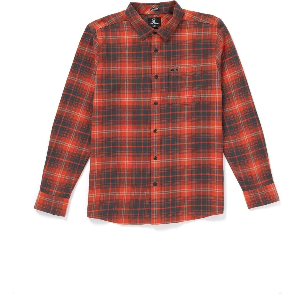 image:imageVolcom Mens Caden Plaid Long SleeveBright Red