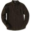 Volcom Men’s Caden Solid Long Sleeve Button Down Shirt(Dark Brown)