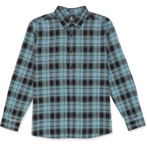 Volcom Men’s Caden Plaid Long Sleeve(Blue Rinser)