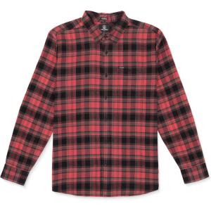 Volcom Men’s Caden Plaid Long Sleeve(Cranberry)