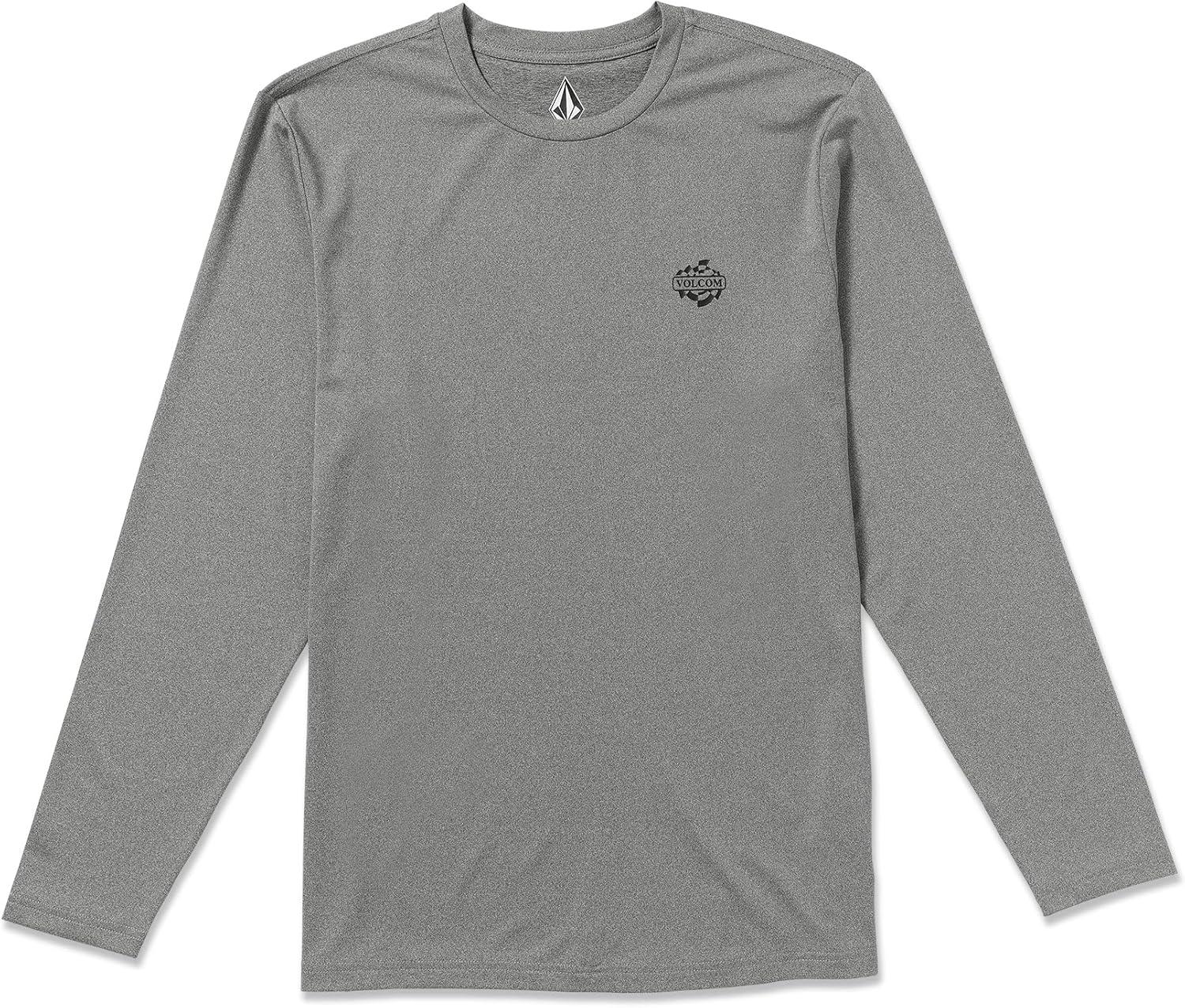 image:imageVolcom Mens Standard Taunt UPF 50 Long Sleeve Loose Fit RashguardHeather Grey