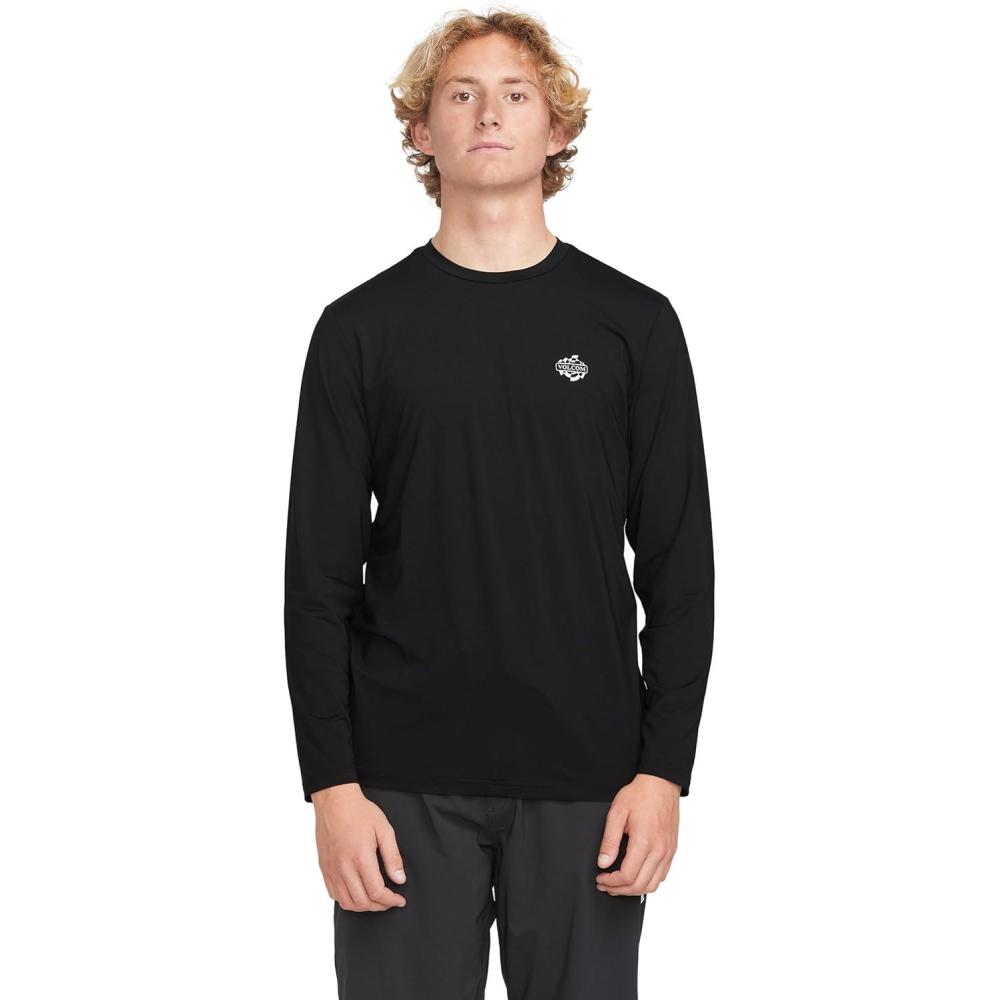 image:imageVolcom Mens Standard Taunt UPF 50 Long Sleeve Loose Fit RashguardBlack