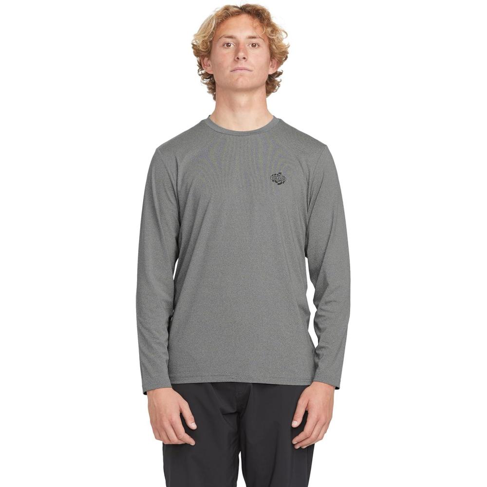 image:imageVolcom Mens Standard Taunt UPF 50 Long Sleeve Loose Fit RashguardHeather Grey