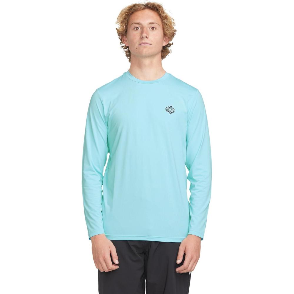 image:imageVolcom Mens Standard Taunt UPF 50 Long Sleeve Loose Fit RashguardResin Blue