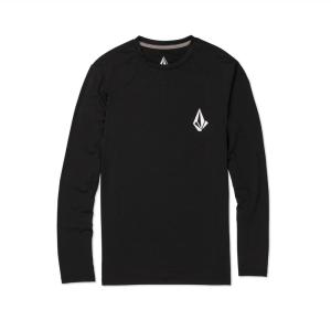 Volcom Men’s Standard Taunt UPF 50+ Long Sleeve Loose Fit Rashguard(Black White)
