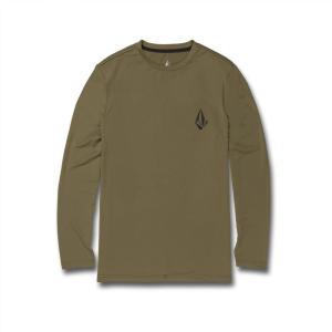 Volcom Men’s Standard Taunt UPF 50+ Long Sleeve Loose Fit Rashguard(Military)