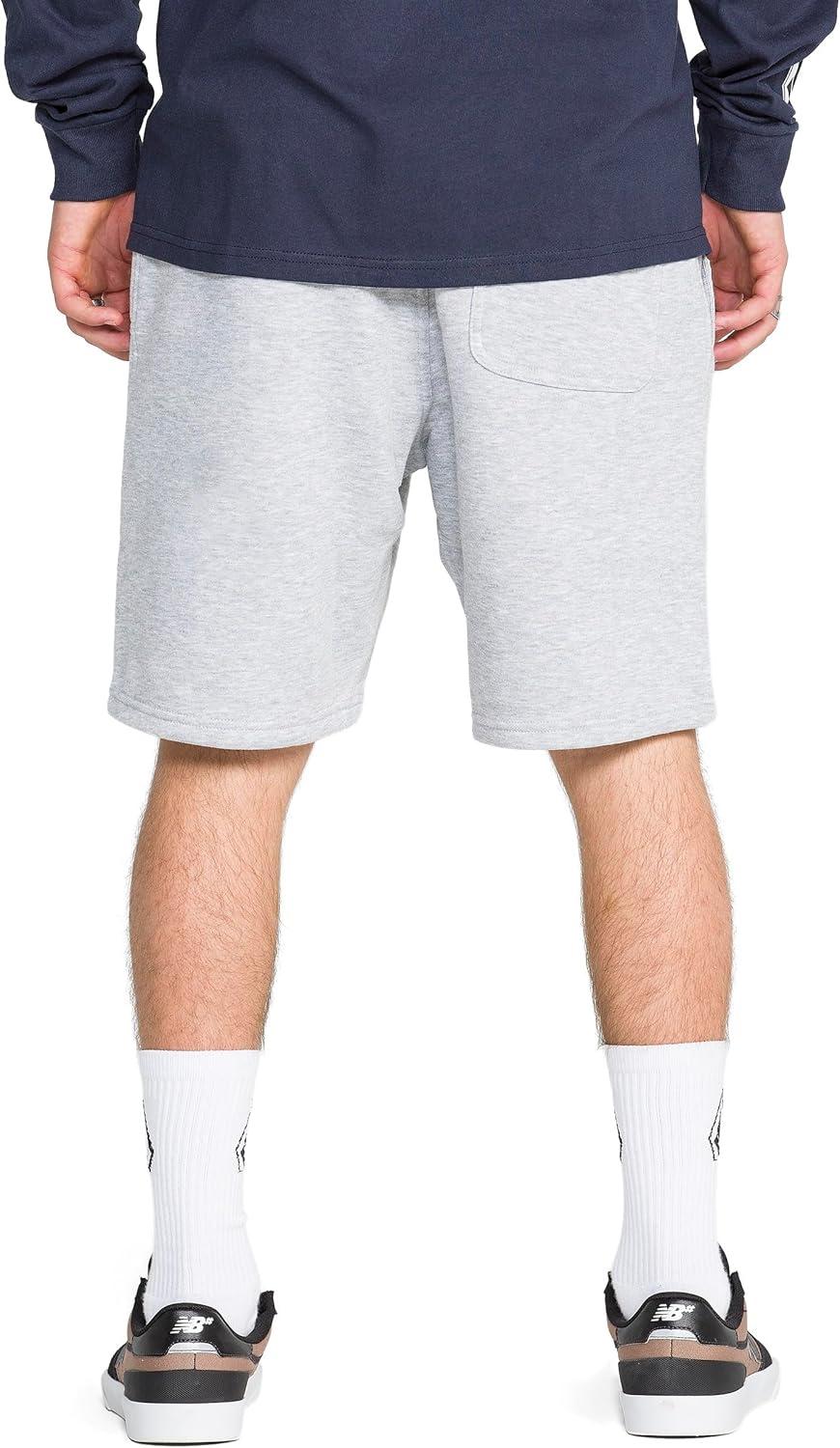 image:imageVolcom Mens Elastic Waist SweatShorts with Drawstring Fleece Lounge Shorts Soft Cotton Blend Relaxed FitGrey White