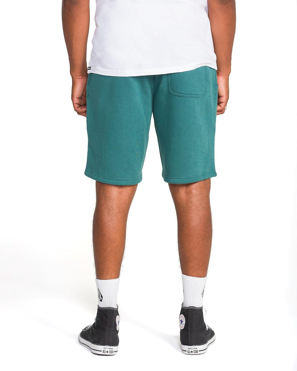 image:imageVolcom Mens Elastic Waist SweatShorts with Drawstring Fleece Lounge Shorts Soft Cotton Blend Relaxed FitRanger Green