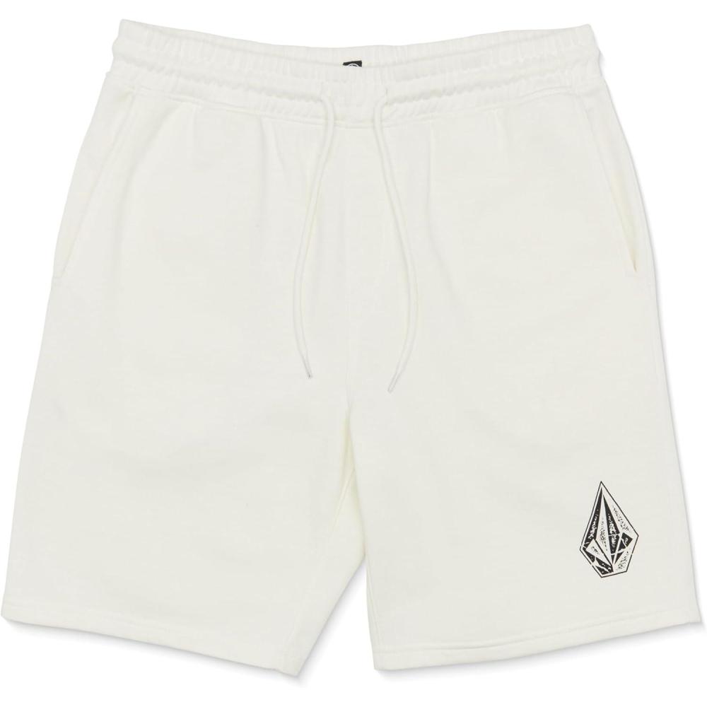 image:imageVolcom Mens Elastic Waist SweatShorts with Drawstring Fleece Lounge Shorts Soft Cotton Blend Relaxed FitOff White Heather